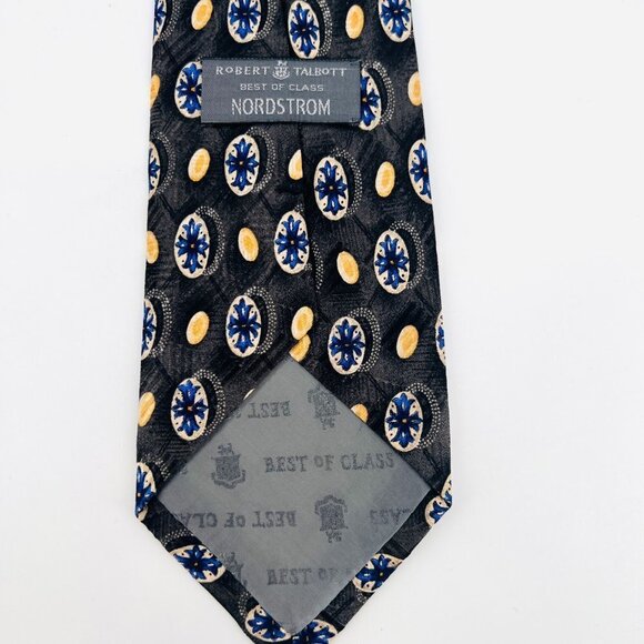 Robert Talbott Best of Class Nordstrom 100% Silk Gray Blue Crosses - Picture 5 of 6